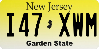 NJ license plate I47XWM