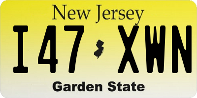 NJ license plate I47XWN