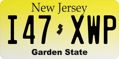 NJ license plate I47XWP