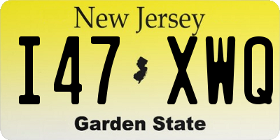 NJ license plate I47XWQ