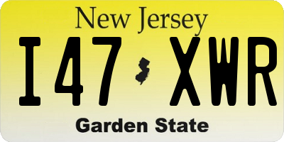 NJ license plate I47XWR