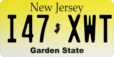 NJ license plate I47XWT
