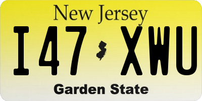 NJ license plate I47XWU