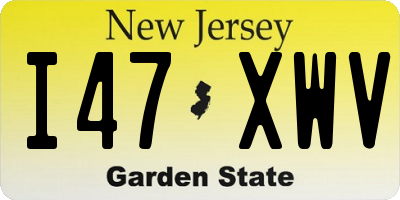 NJ license plate I47XWV