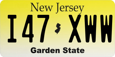 NJ license plate I47XWW