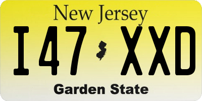 NJ license plate I47XXD