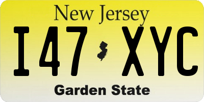 NJ license plate I47XYC