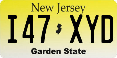 NJ license plate I47XYD
