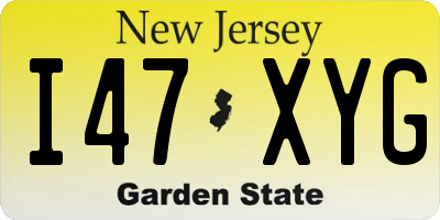 NJ license plate I47XYG
