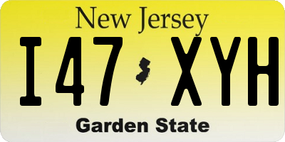 NJ license plate I47XYH