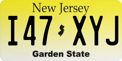 NJ license plate I47XYJ