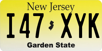 NJ license plate I47XYK