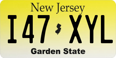 NJ license plate I47XYL