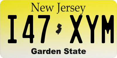 NJ license plate I47XYM