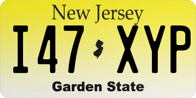 NJ license plate I47XYP