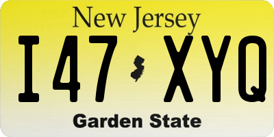 NJ license plate I47XYQ