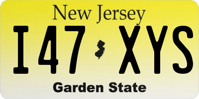 NJ license plate I47XYS