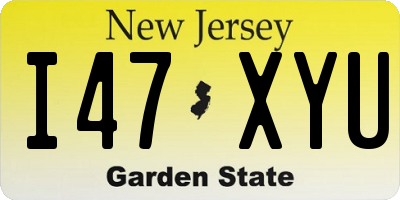 NJ license plate I47XYU