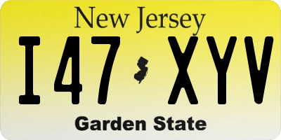 NJ license plate I47XYV