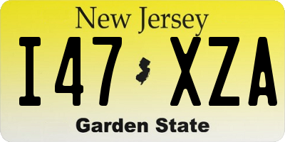 NJ license plate I47XZA