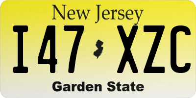 NJ license plate I47XZC