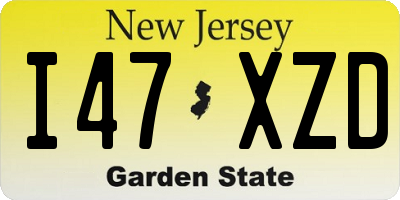 NJ license plate I47XZD