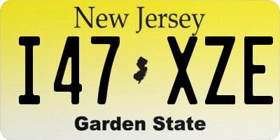 NJ license plate I47XZE