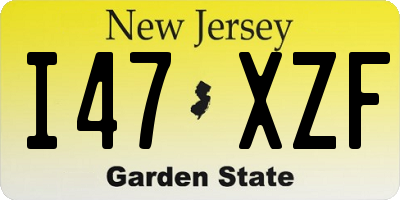 NJ license plate I47XZF