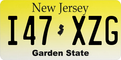 NJ license plate I47XZG