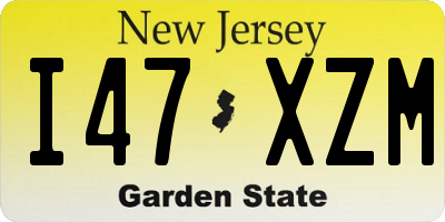 NJ license plate I47XZM