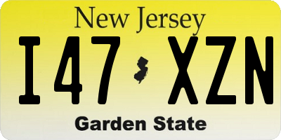 NJ license plate I47XZN