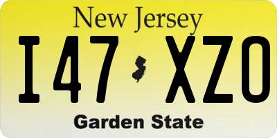NJ license plate I47XZO
