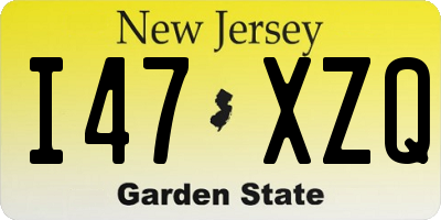 NJ license plate I47XZQ