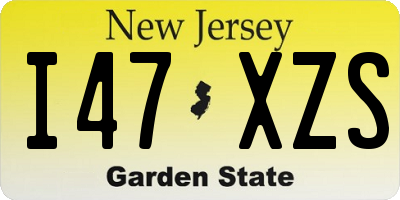 NJ license plate I47XZS