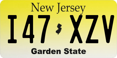 NJ license plate I47XZV