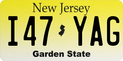 NJ license plate I47YAG