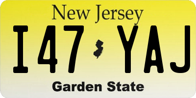 NJ license plate I47YAJ