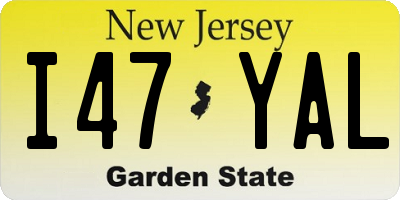 NJ license plate I47YAL