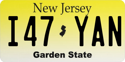 NJ license plate I47YAN