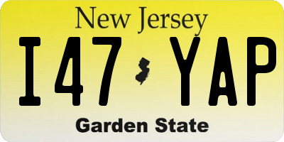 NJ license plate I47YAP