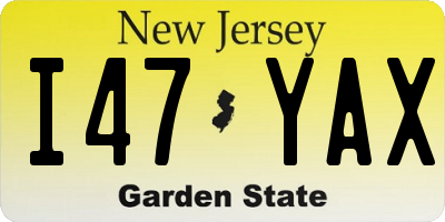 NJ license plate I47YAX