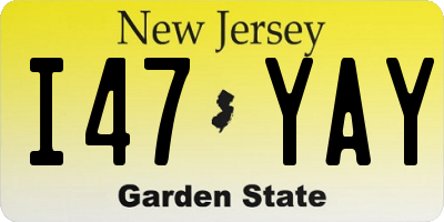 NJ license plate I47YAY
