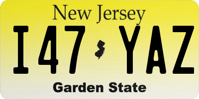 NJ license plate I47YAZ