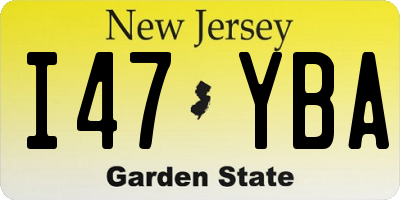 NJ license plate I47YBA
