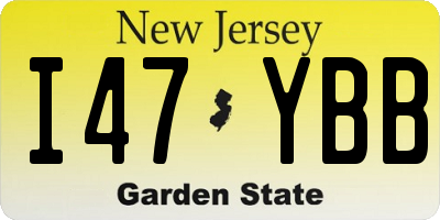 NJ license plate I47YBB