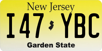 NJ license plate I47YBC