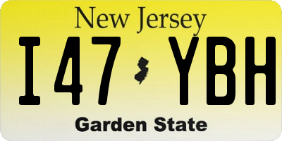 NJ license plate I47YBH