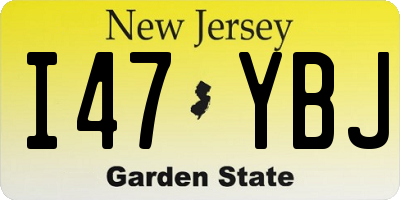 NJ license plate I47YBJ