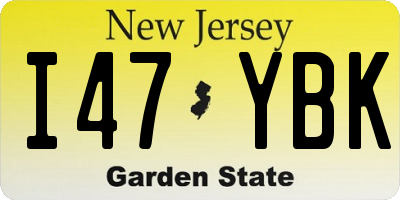 NJ license plate I47YBK