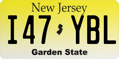 NJ license plate I47YBL